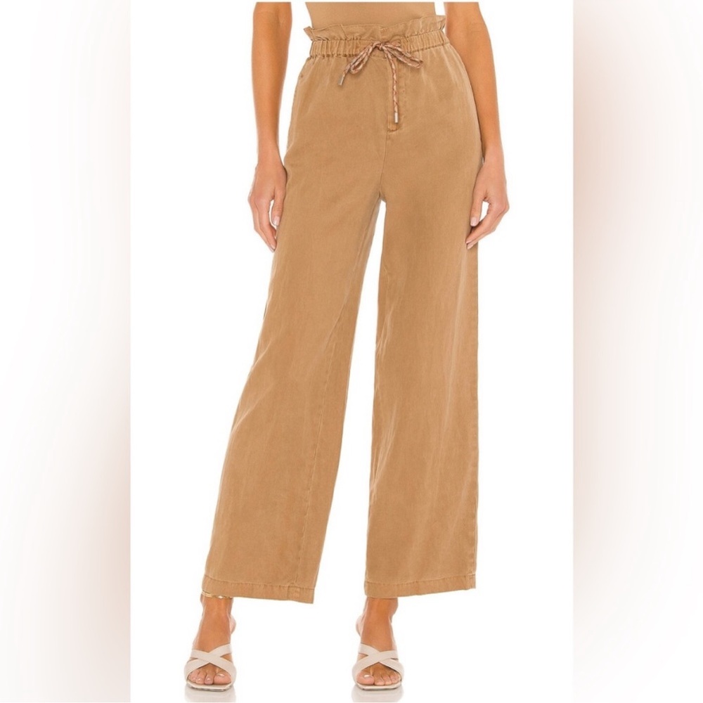 $350 Alice+Olivia Henry Paperbag Pant and Tie brown wide leg high rise size 14: - Picture 2 of 13